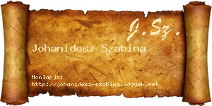 Johanidesz Szabina névjegykártya